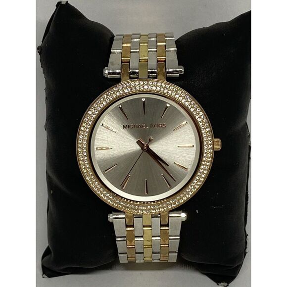 Michael Kors Darci MK3203 Women's Tri-tone Stainless Steel Analog Watch VK741 - Picture 1 of 12